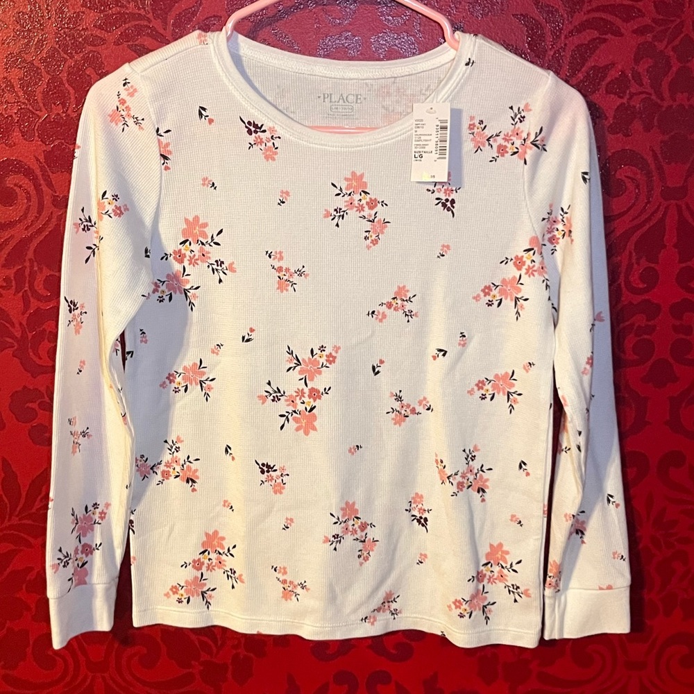 3 for $20! Girls floral waffle knit top